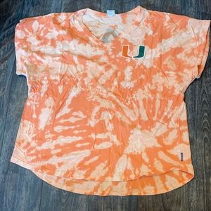 U of Miami hand bleached Spirit Jersey